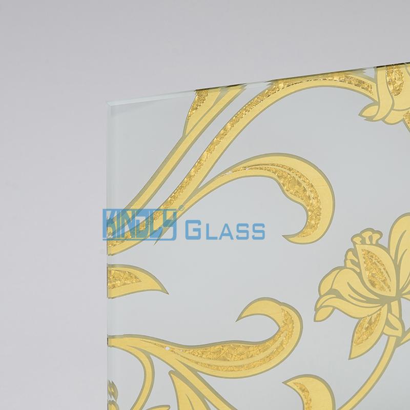 24K Glod Coated + Pickling Glue Chip Jacquard Glass C